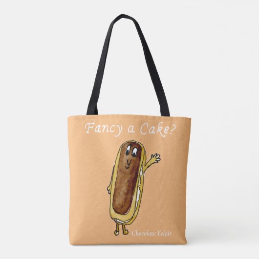 Extravagant Cake Funny Chocolate Eclair Quirky Art Tasche (Rückseite)