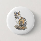 Extravagant Calico Cat Button (Vorderseite)