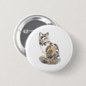Extravagant Calico Cat Button (Vorne & Hinten)