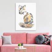 Extravagant Calico Cat Leinwanddruck (Insitu (Wohnzimmer))