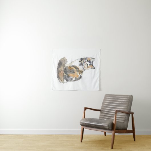 Extravagant Calico Cat Wandteppich (Beispiel (Horizontal))
