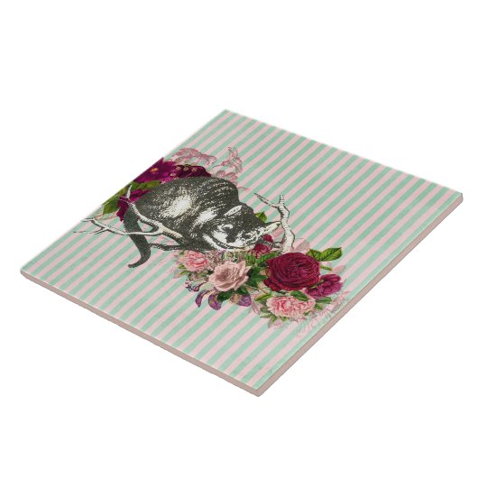 Extravagant Cheshire Cat Collage Fliese (Seite)