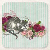 Extravagant Cheshire Cat Collage Rechteckiger Pappuntersetzer (Vorderseite)