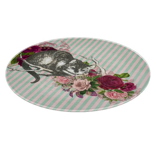 Extravagant Cheshire Cat Collage Schneidebrett (Ecke)