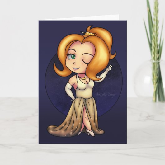 Extravagant Chibi Girl Karte (Vorderseite)