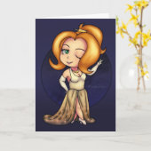 Extravagant Chibi Girl Karte (Gelbe Blume)