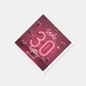 Extravagant Chic Glam Metallic Neon Pink 30. Gebur Serviette (Ecke)