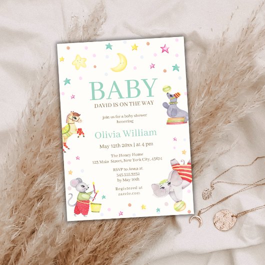 Extravagant Circus Canival Animals Kinderdusche Einladung