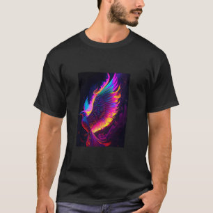 Extravagant Color Phoenix Illustration Novelty Gra T-Shirt