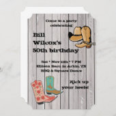 Extravagant Cowboy Boots Party Einladung (Vorne/Hinten)