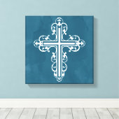 Extravagant Cross Design Nr. 13 Blau Leinwanddruck (Insitu (Holzboden))