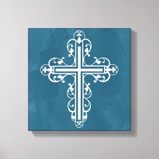 Extravagant Cross Design Nr. 13 Blau Leinwanddruck (Vorderseite)