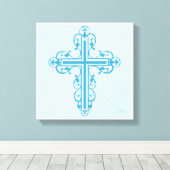 Extravagant Cross Design Nr. 14 Blau Leinwanddruck (Insitu (Holzboden))
