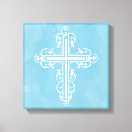 Extravagant Cross Design Nr. 15 Blau Leinwanddruck