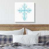 Extravagant Cross Design Nr. 16 Blau Leinwanddruck (Insitu (Schlafzimmer))