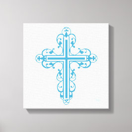 Extravagant Cross Design Nr. 16 Blau Leinwanddruck
