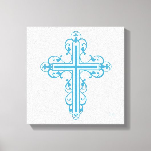 Extravagant Cross Design Nr. 16 Blau Leinwanddruck (Vorderseite)