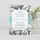 Extravagant Crown 16 . Geburtstag Geburtstagsparty Einladung (Stehend Vorderseite)