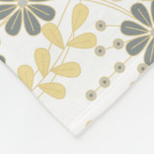 Extravagant dekorierte Elefantenblütengelb grau Fleecedecke (Ecke)