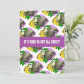 Extravagant Dress Party Einladung mit Maskenmuster (Stehend Vorderseite)