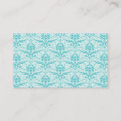 Extravagant Eggshell Blue Damask Visitenkarte (Rückseite)