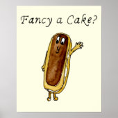 Extravagant ein Cake Funny Chocolate Eclair Quirky Poster (Vorne)