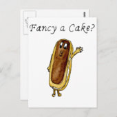 Extravagant ein Cake Funny Chocolate Eclair Quirky Postkarte (Vorne/Hinten)