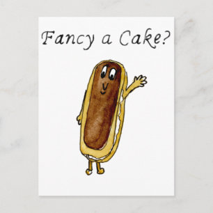 Extravagant ein Cake Funny Chocolate Eclair Quirky Postkarte