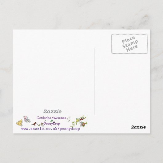 Extravagant ein Cake Funny Chocolate Quirky Cartoo Postkarte (Rückseite)