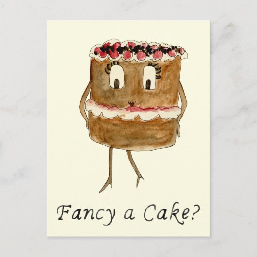Extravagant ein Cake Funny Chocolate Quirky Cartoo Postkarte (Vorderseite)