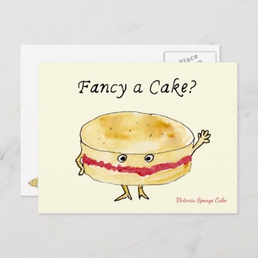 Extravagant ein Cake Funny Quirky Victoria Schwamm Postkarte (Vorne/Hinten)