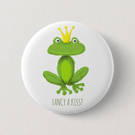 Extravagant ein Kuss Froschprinz niedlicher Valent Button (Vorderseite)