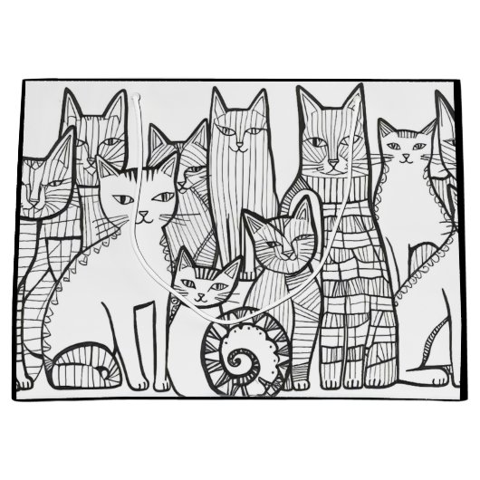 Extravagant Feline Große Geschenktüte (Vorderseite)