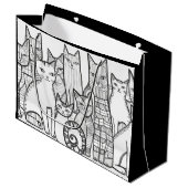 Extravagant Feline Große Geschenktüte (Vorderseite Schrägansicht)