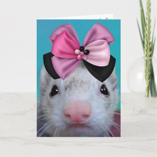 Extravagant Ferret Geburtstag Karte (Vorderseite)