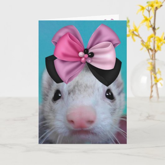Extravagant Ferret Geburtstag Karte (Gelbe Blume)