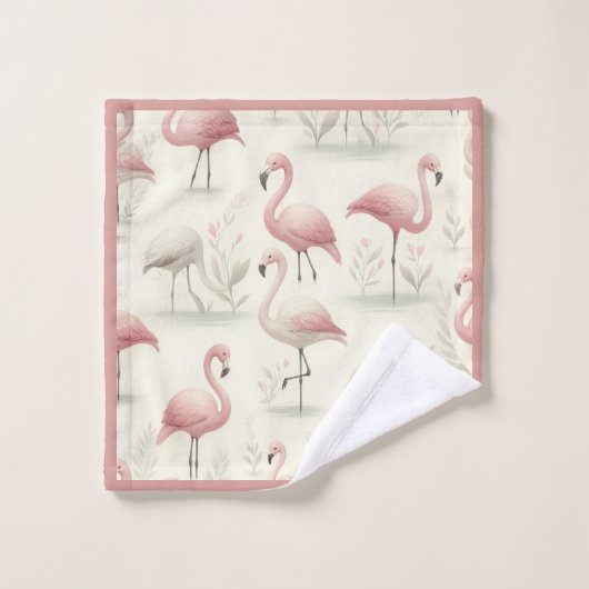 Extravagant Flamingo ( Badhandtuch Set (Waschlappen)