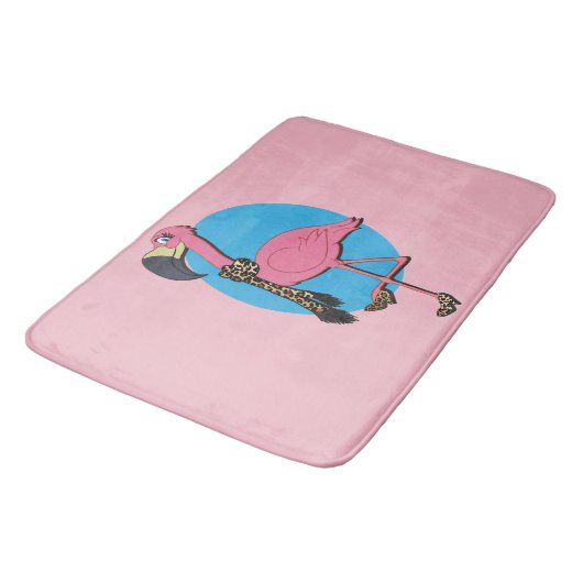 Extravagant Flamingo Bath Mat Badematte (Schrägansicht)