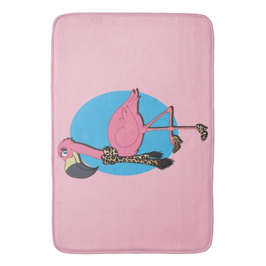 Extravagant Flamingo Bath Mat Badematte (Vorderseite Vertikal)