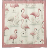Extravagant Flamingo Duschvorhang (Vorderseite)