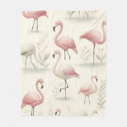Extravagant Flamingo Fleecedecke (Vorderseite)