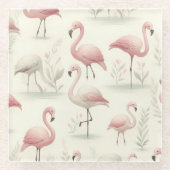 Extravagant Flamingo Glasuntersetzer (Vorderseite)