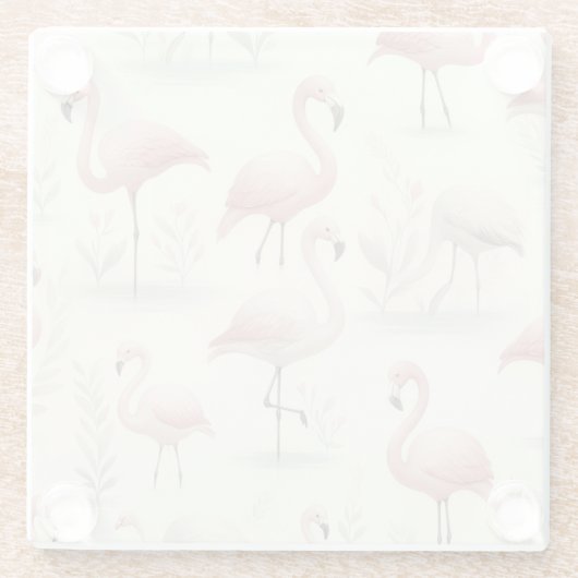 Extravagant Flamingo Glasuntersetzer (Rückseite)