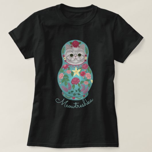 Extravagant Floral Meowtreshka T-Shirt (Design vorne)