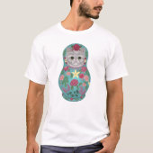 Extravagant Floral Meowtreshka T-Shirt (Vorderseite)