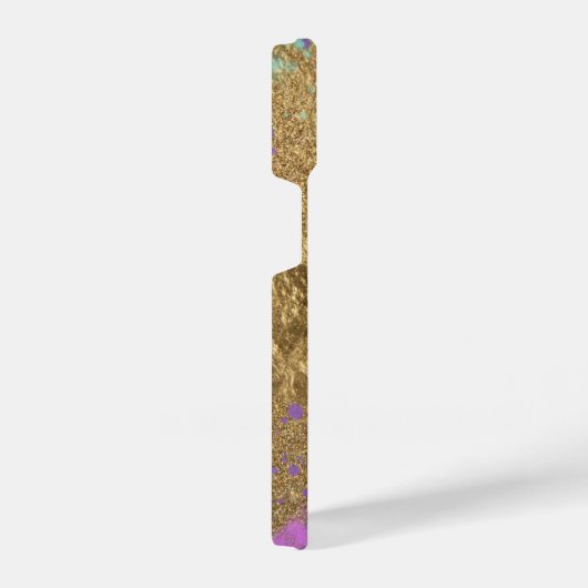 Extravagant Foil Glitzer Gold Metallic Paint Sprit iPhone Hülle (Rechte Seite)
