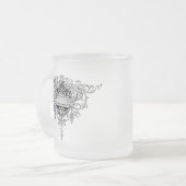 Extravagant Geblüht Mattierte Tasse aus Glas (Vorderseite Links)