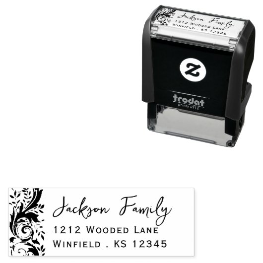 Extravagant Geblüht Rücksendeadresse Permastempel (Beispiel)