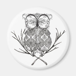 Extravagant Geblüht Schale Schwarz/Weiß Magnet