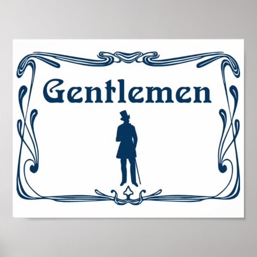 Extravagant Gentlemen Restroom Sign Poster (Vorne)